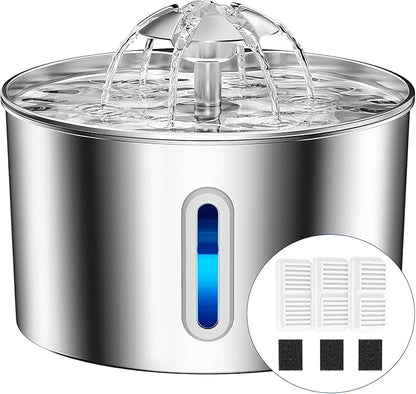 Cat Water Fountain Stainless Steel - 74oz/2.2L Pet Gift Dog Water Dispenser by CatWaterFountain