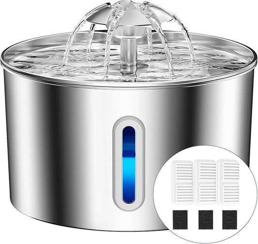 Cat Water Fountain Stainless Steel - 74oz/2.2L Pet Gift Dog Water Dispenser by CatWaterFountain