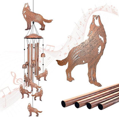 Wolf Wind Chimes for Outside, Wolf Gifts for Women/Men/Sympathy Gift/Memorial by EZTZEN