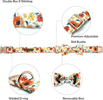 Lionheart glory Dog Collar Bow Collar Floral Dog Collar - Image 2