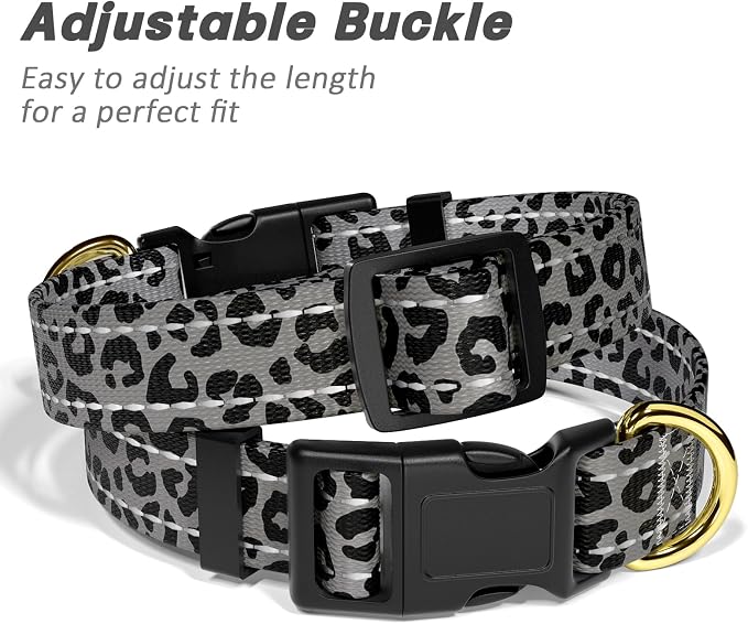 Reflective Dog Collar for Small Dogs Cats, Cute Leopard Style Adjustable - Image 6