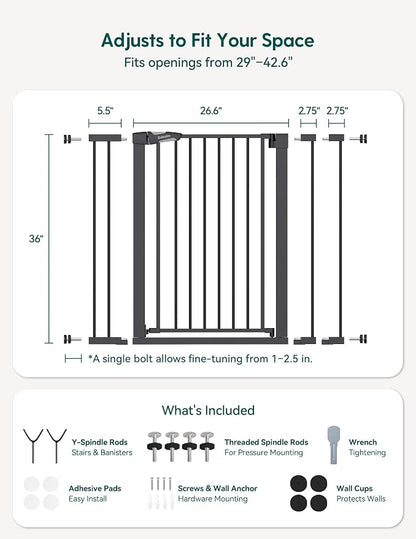 Babelio Baby Gate for Doorways and Stairs, PressGuard P7 Auto Close Dog Gate - Image 6