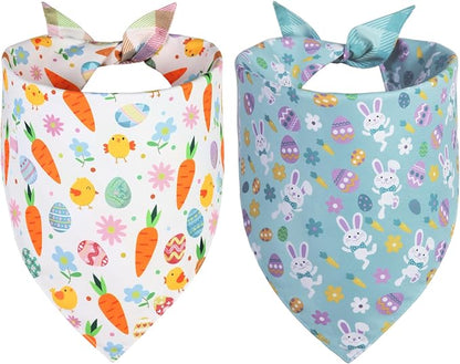 Easter Dog Bandana XLarge 2PCS, Colorful Scarf by Unknown