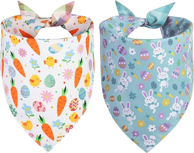 Easter Dog Bandana Large 2PCS, Colorful Scarf by Unknown
