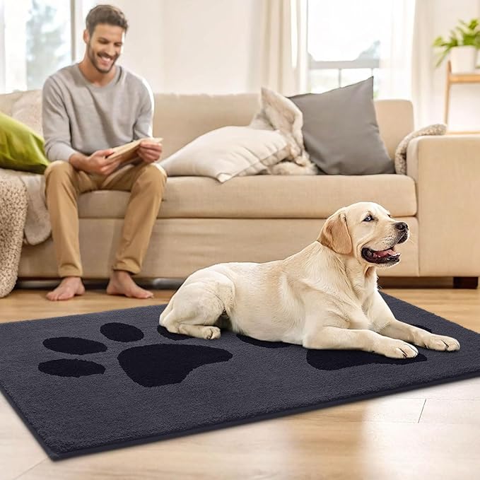 Buganda Dog Door Mat for Muddy Paws, Absorbent Dirt Trapper Washable Indoor - Image 7