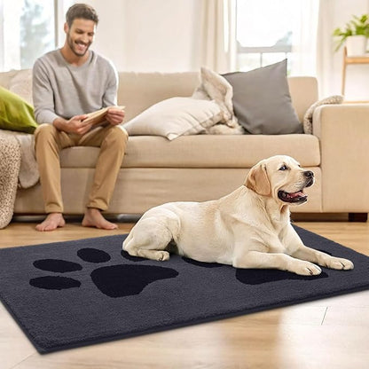 Buganda Dog Door Mat for Muddy Paws, Absorbent Dirt Trapper Washable Indoor - Image 7