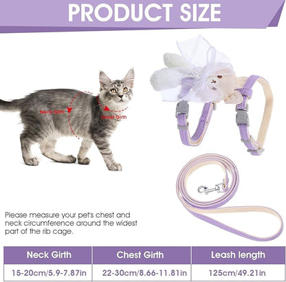 TIESOME Cat Harness and Leash Set, Adjustable Gradient Kitten Harness Escape - Image 2