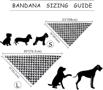 ARING PET Valentine's Day Dog Bandana, Cute Black White Pet Bandanas Scarf - Image 6