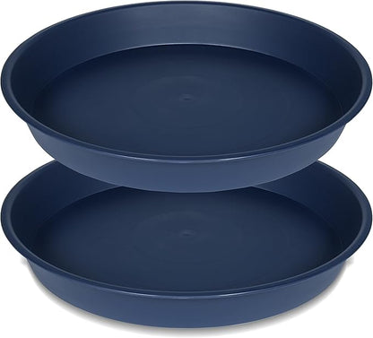 2 Pack of 14 inch Plant Saucers Bird Bath Bow Round, Plastic Plant Saucer Tray by Bleuhome