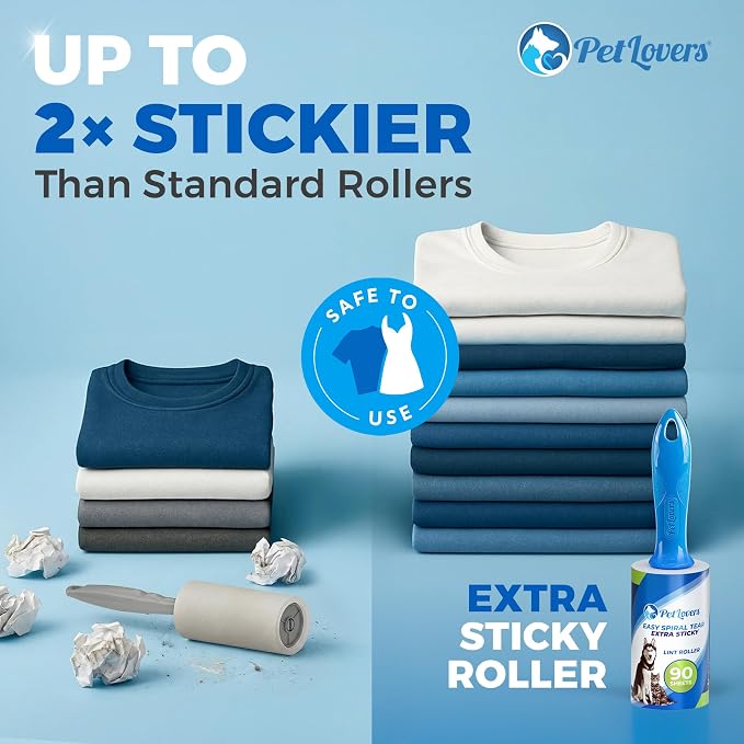 PetLovers Extra Sticky Lint Roller Mega Value Set 900 Sheets - Image 6