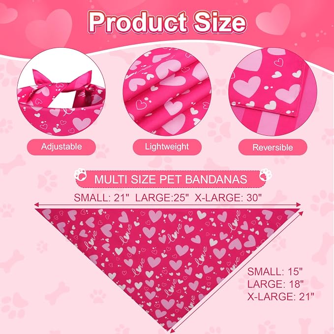 Valentines Dog Bandana St Patricks Day and Easter Dog Bandana Small 3PCS - Image 3