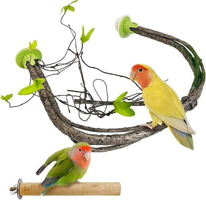 PINVNBY 2 PCS Bendable Bird Perches Simulation Branch Parrot Perch Stand by PINVNBY