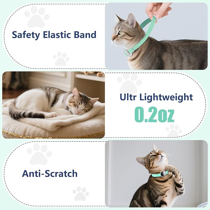 AirTag Cat Collar, Ultra Elastic Cat Tracker Collar, Airtag Holder Compatible - Image 6