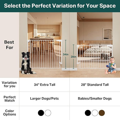 Cumbor 34" Extra Tall No Bottom Bar Baby Gate - Image 6