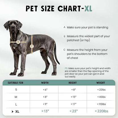 Extra Large Dog Door for Door All Aluminum 3 Flaps Black, Heavy Duty XL Dog - Image 6