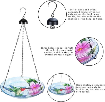 VCUTEKA Glass Hanging Bird Bath - Image 5