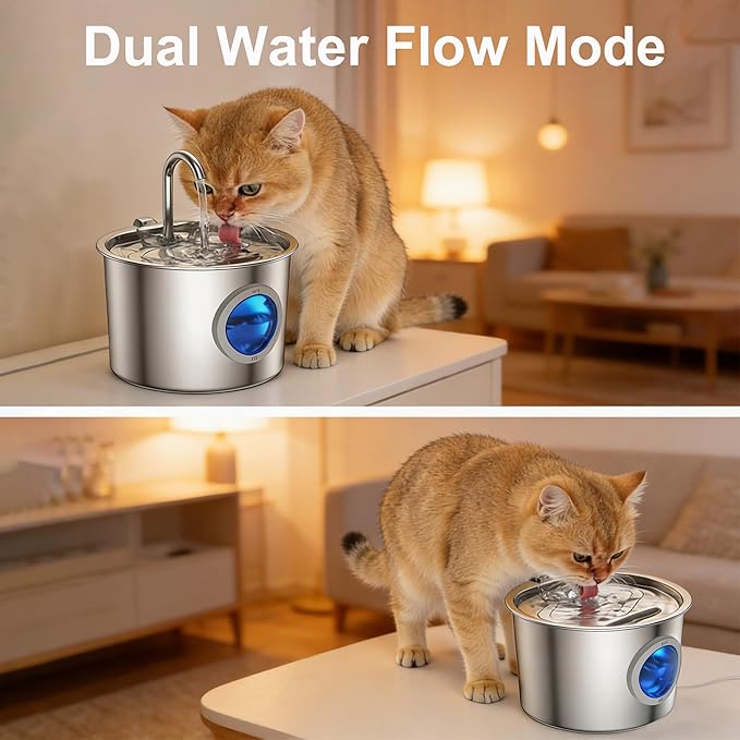 Cat Water Fountain Advanced 304 Stainless Steel 2.2L/74oz - Image 5
