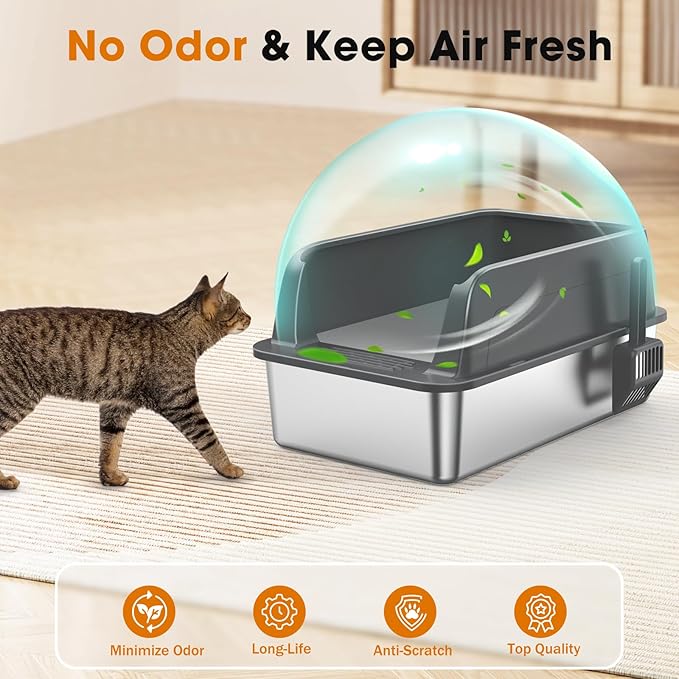 2PACK Stainless Steel Litter Box, Extra Large Litter Boxes - Image 6