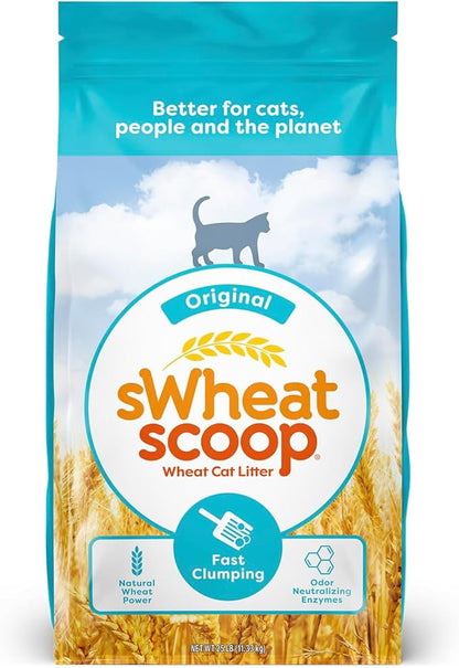 sWheat Scoop Natural Wheat Cat Litter, Fast Clumping by sWheatScoop
