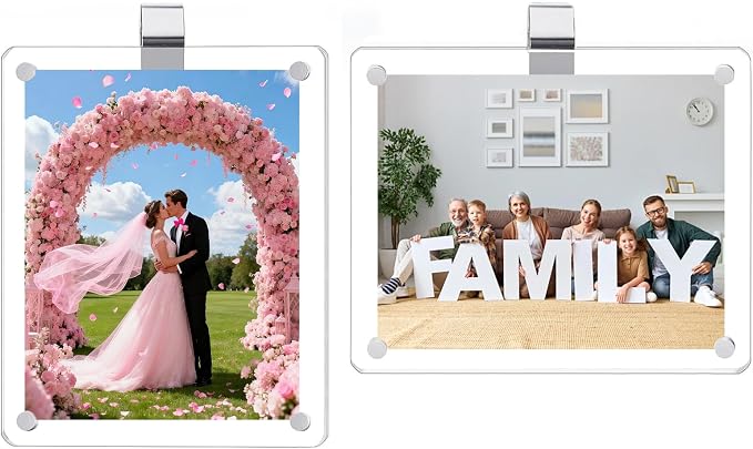 2 Pack Magnetic Car Visor Photo Holder – Personalized Acrylic Clip by Unknown