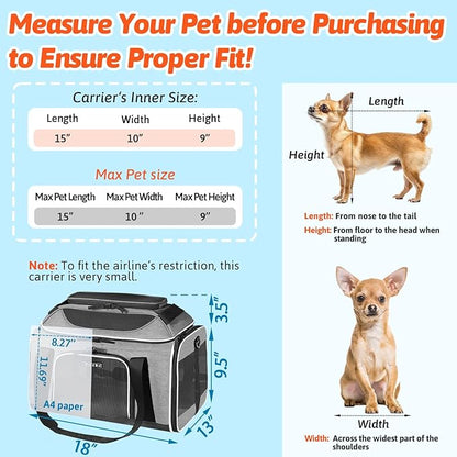 Petskd Top-Expandable Pet Carrier 18x13x9.5 Inches Southwest Airline Approved - Image 3