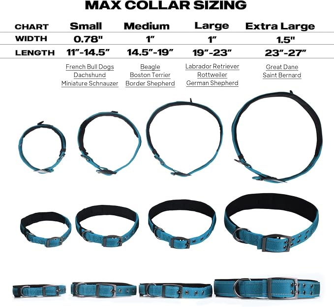 PetiFine Dog Collars for Medium Dogs, Neoprene Padded and Adjustable, - Image 5
