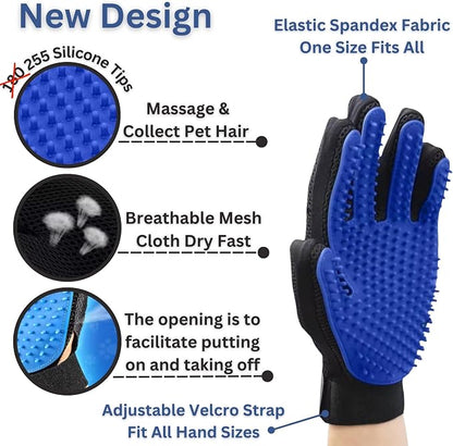 Pet Hair Remover Glove – Blue, Reusable Grooming Glove - Image 3