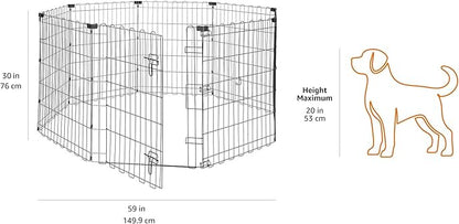 Amazon Basics Portable Foldable Octagonal Metal Exercise Dog Playpen, - Image 4