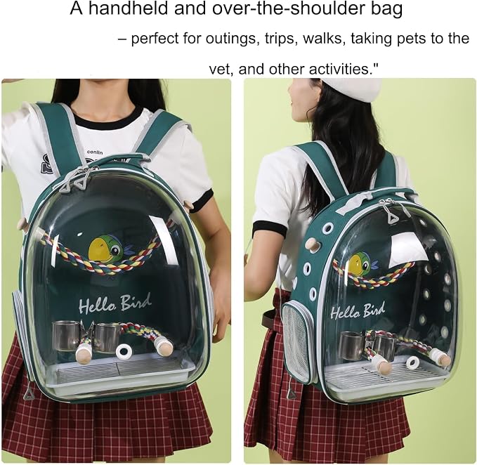 Bird Traval Carrier Cage, Vet Transport Book Bag - Image 6