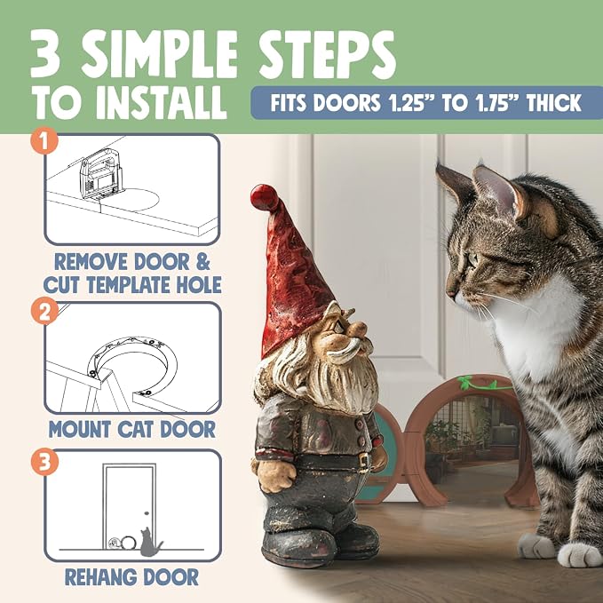 Gnome® Door Cat Door for Interior Doors - Image 4
