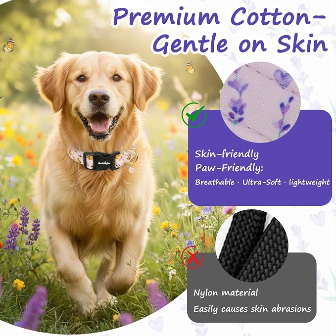Dog Collar for Medium Dogs, Spring Purple Dog Collars - Image 4