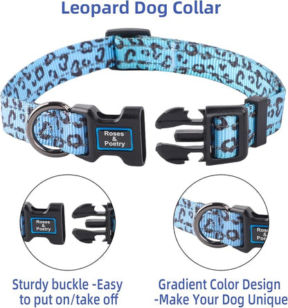 Roses&Poetry Small Dog Collar, Cute Leopard Style Adjustable Reflective Puppy - Image 3