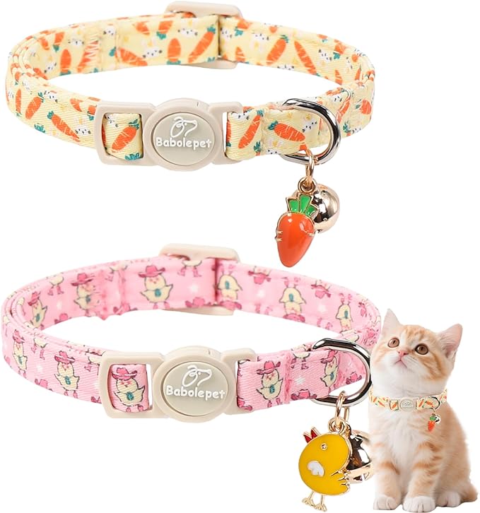 2 Pack Easter Cat Collars by Babolepet