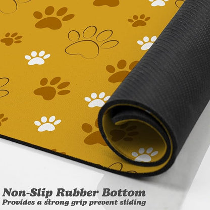 Dog Food Mat, Absorbent Water Bowl Mats Cat Pet Feeding Placemats Yellow 17 * - Image 3