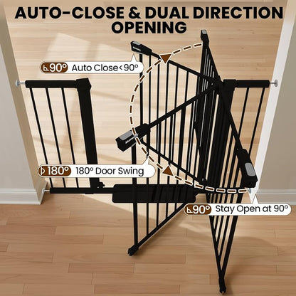 29.7-46" Extra Wide Baby Gate for Stairs, Pressure Mounted Dog Gate Indoor for - Image 7