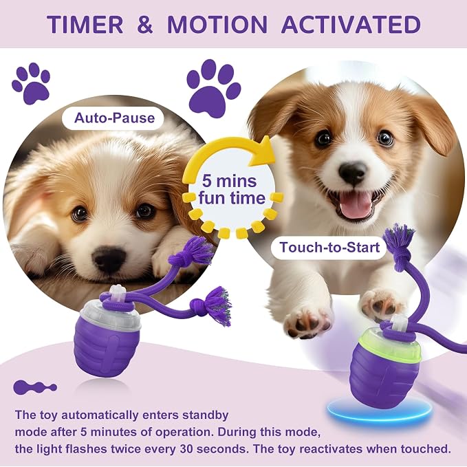 Interactive Dog Toy, Motion Activated Rolling Squeaky Ball - Image 4