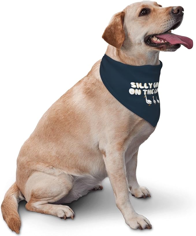 Silly Goose on The Loose Triangle Dog Bandana, Summer Bandana Funny Triangle - Image 2