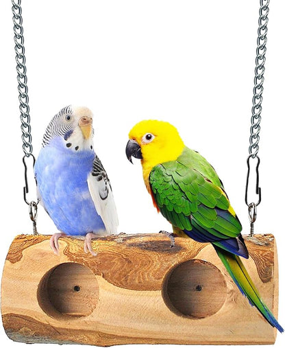 Natural Parakeet Swing Perch, Wood Bird Swing by MUYG