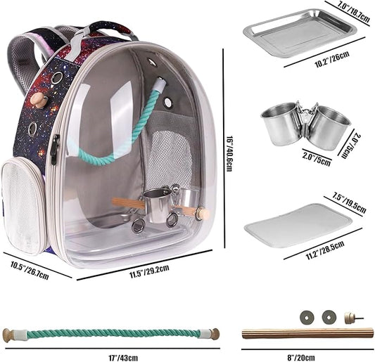 Galaxy Blue Bird Carrier Backpack - Image 2