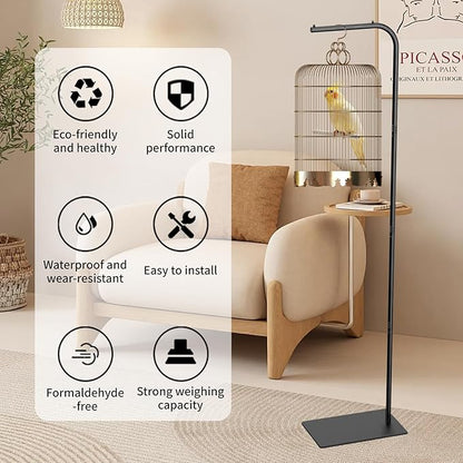TBTFW 67 Inch High Hanging Bird Cage Stand, Bird Feeder Stand - Image 3