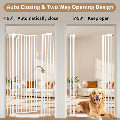 59“ Extra Tall Cat Gate for Doorway: 33.4-37.4” Wide Pet Gate, Auto Close/One - Image 7