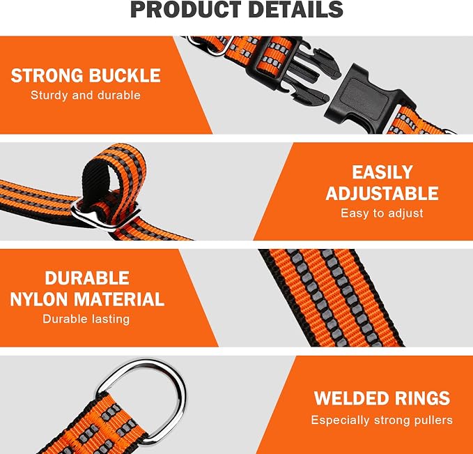 Hikiko Martingale Dog Collars Reflective Nylon Dog Collar - Image 4