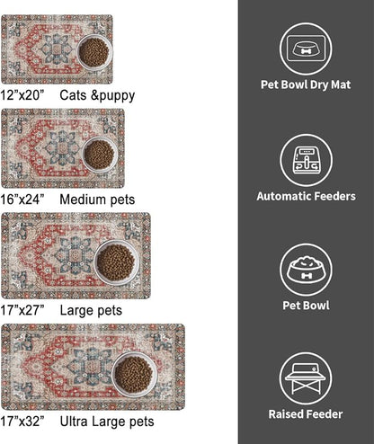 Dog Food Mats for Floors, Absorbent and Quick-Drying Pet Cat Food Mat, - Image 6