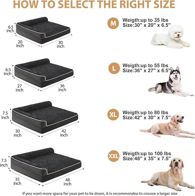 BFPETHOME Orthopedic Dog Beds for Large Dogs-Waterproof Sofa Dog Bed - Image 4