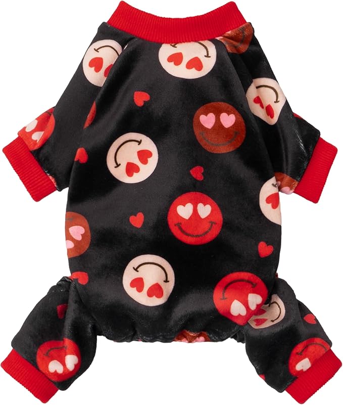 Fitwarm Hearts Eyes Smily Face Dog Pajamas, Cozy Valentines Outfit by Fitwarm