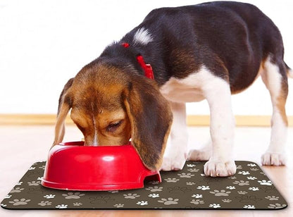 Dog Food Mat, Absorbent Water Bowl Mats Cat Pet Feeding Placemats Brown 16 * 24 - Image 6