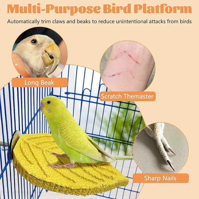 3 Pcs Bird Perch Resin Bird Beak Grinding Stone Leaf Shape Perch Stand Foot - Image 6