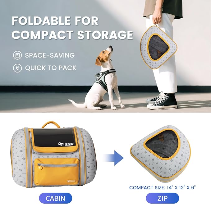 Cat and Dog Backpack Carrier, Foldable Breathable Pet Carrier Backpack - Image 2