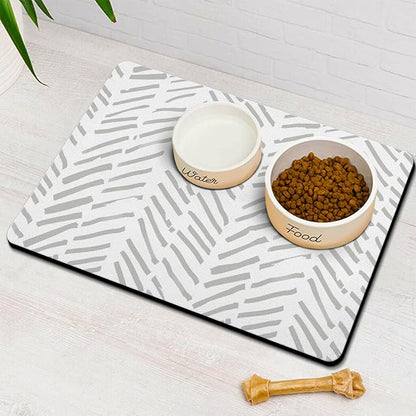 Dog Food Mats for Floors Absorbent, Pet Cat Food Mat by Ayiashiab