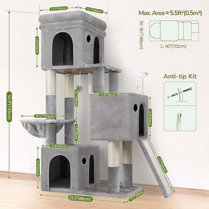 Globlazer Cat Tower for Multiple Indoor Cats, 52 inch Heavy Duty Cat Tree - Image 6
